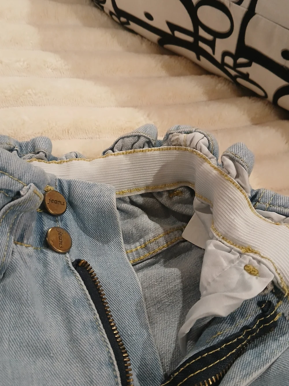 Paperbag Waist Light Blue Denim Shorts
